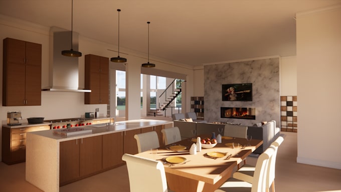 create realistic interior, exterior rendering in revit