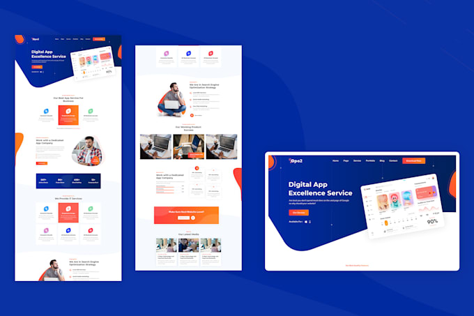 create bussiness landing page design or sales page design using elementor pro