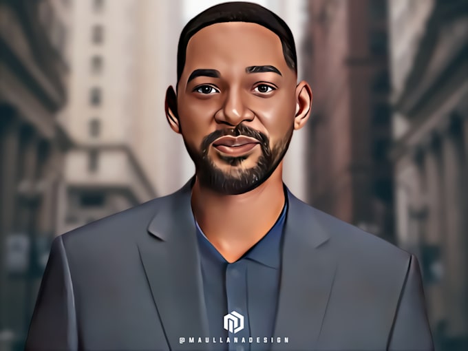 create cartoon smudge painting of your photo