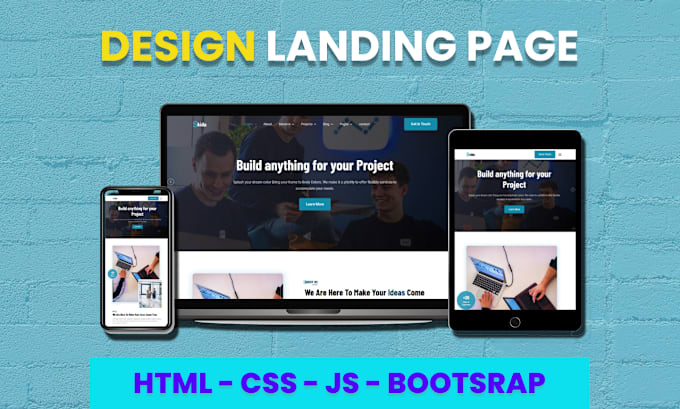 Create responsive html landing page design using bootstrap by ...
