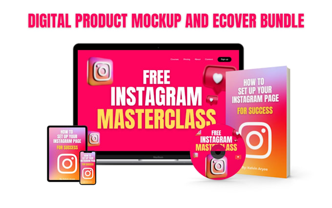 design ecover bundle, digital product mockup and ebook cover