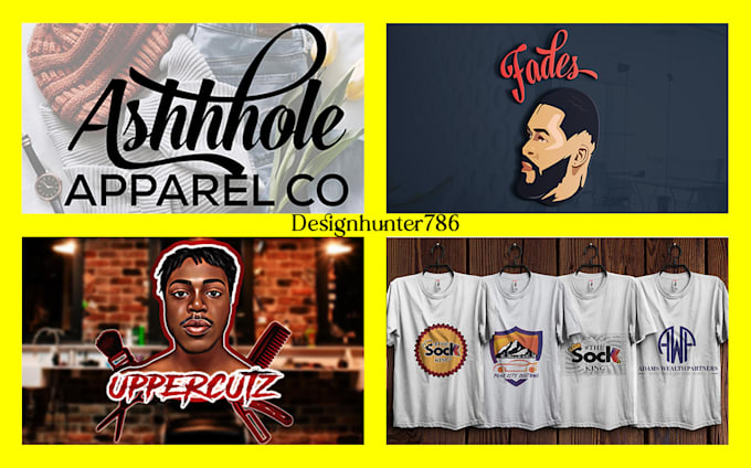 design apparel, clothing, barber, hairs and simple logo