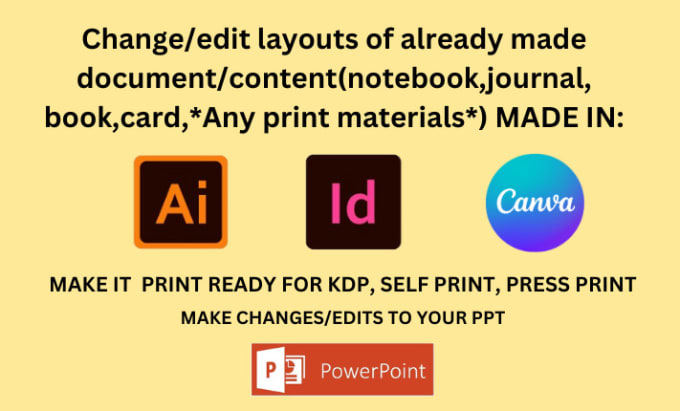 edit,change the layout of your indesign and illustrator file