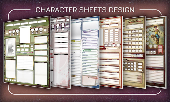 create an amazing character sheet for any rpg