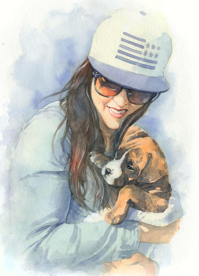 draw a watercolor portrait