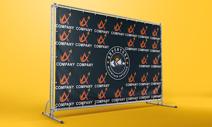 backdrop design or step and repeat banner in 3 hour