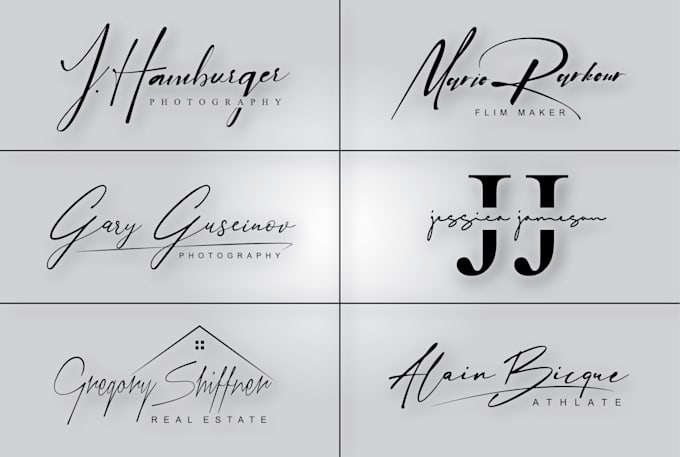 do scripted, cursive, calligraphy, handwritten signature logo