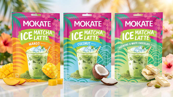 design matcha, cappuccino and instant beverage packaging