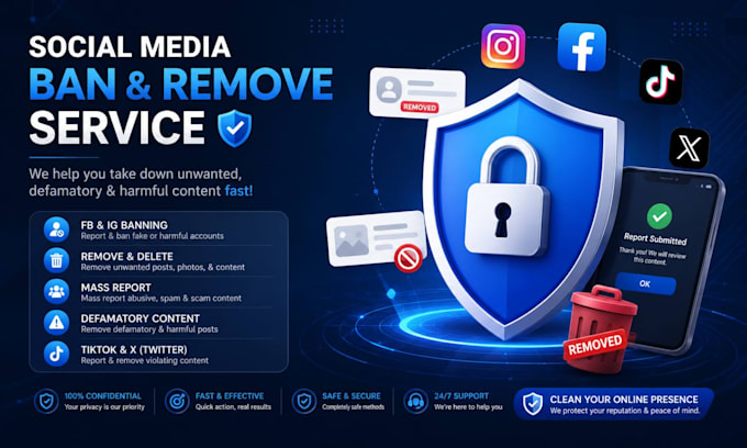 fb ig banning mass report,remove defamatory post takedown content,delete tiktok