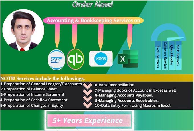 prepare your accounts on quickbooks, xero, sap, odoo and excel
