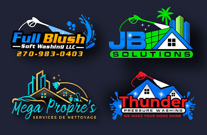 do professional pressure washing power washing and roof cleaning logo