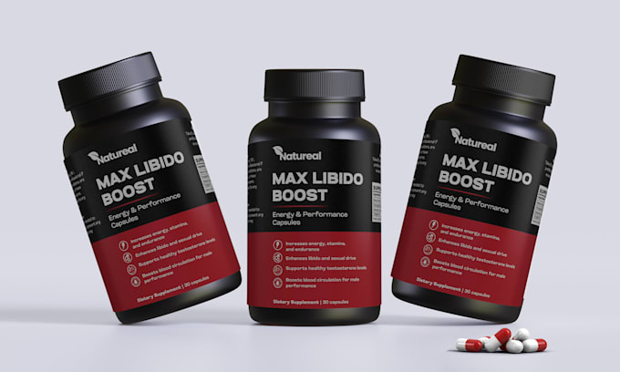 do supplement  label design or 3d bottle mockup