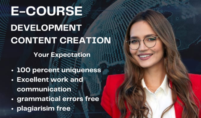 I will create online course content creation, course development course writing