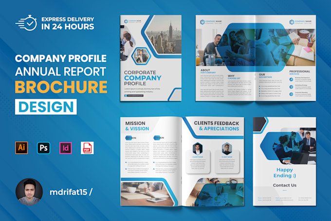 design a professional brochure, company profile and annual report