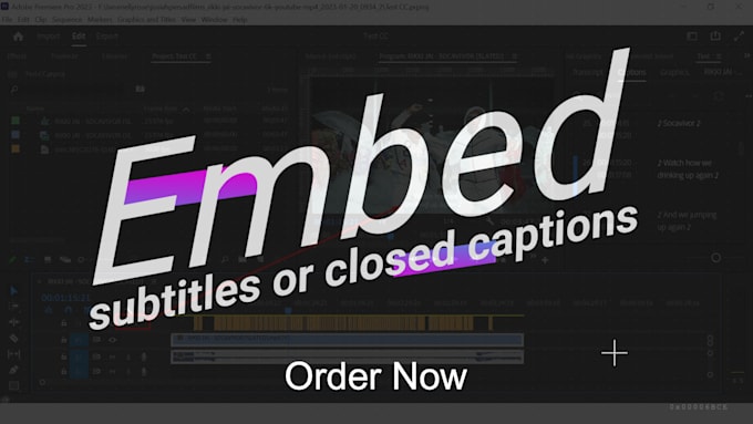 embed cea 608 closed captions to broadcast videos