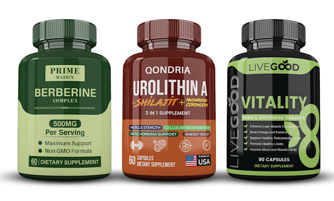 design premium supplement label and product packaging