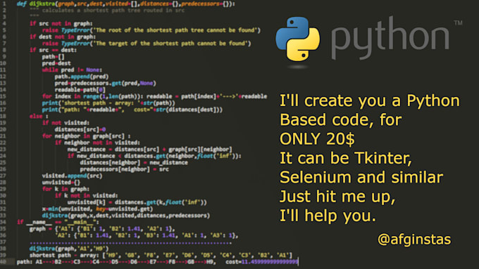 Do your python code by Afginstas | Fiverr