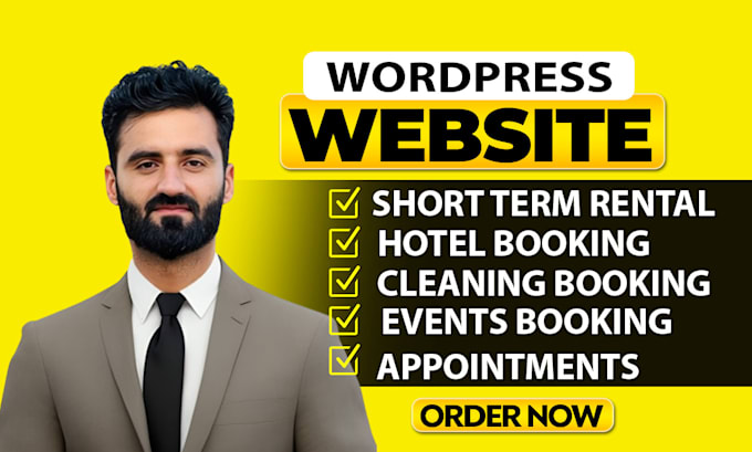 create hotel, short term rental and cleaning booking wordpress website