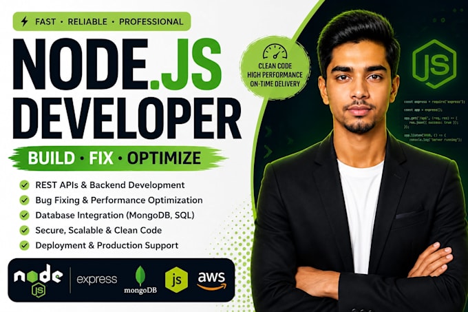 be your node js developer