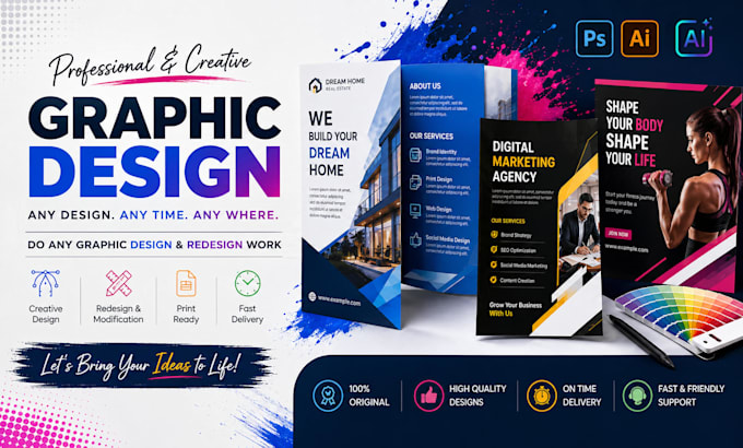 do any graphic design work, ai design improve and redesign