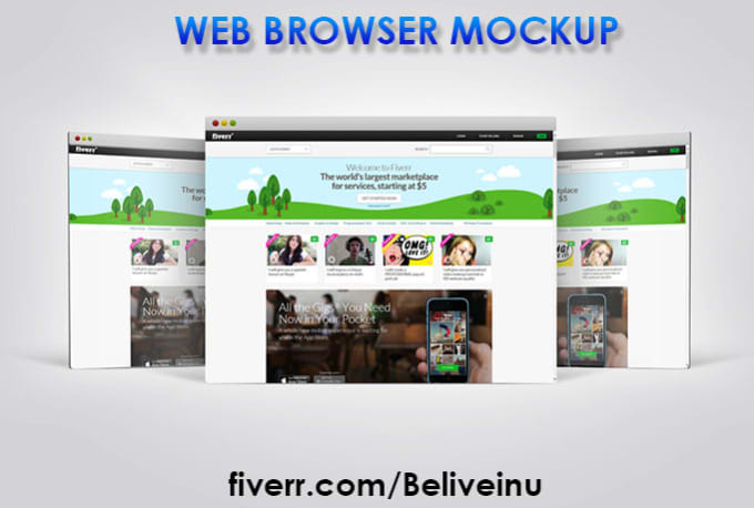 Download Mockup Your Website On A 3d Web Browser Showcase In Less Than 24 Hours By Believeinu Fiverr