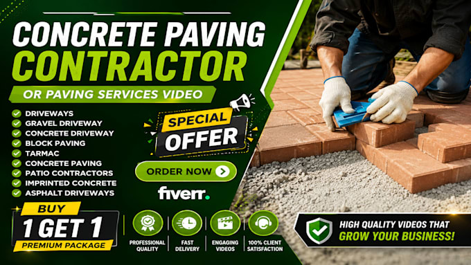 create concrete paving contractor or paving services video