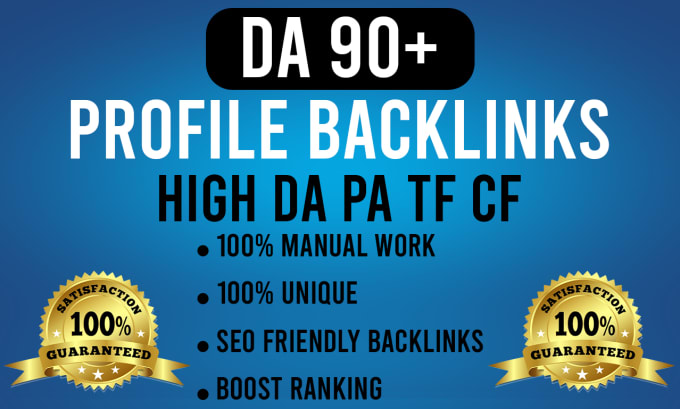 build high authority 150 profile creation da 90 backlinks