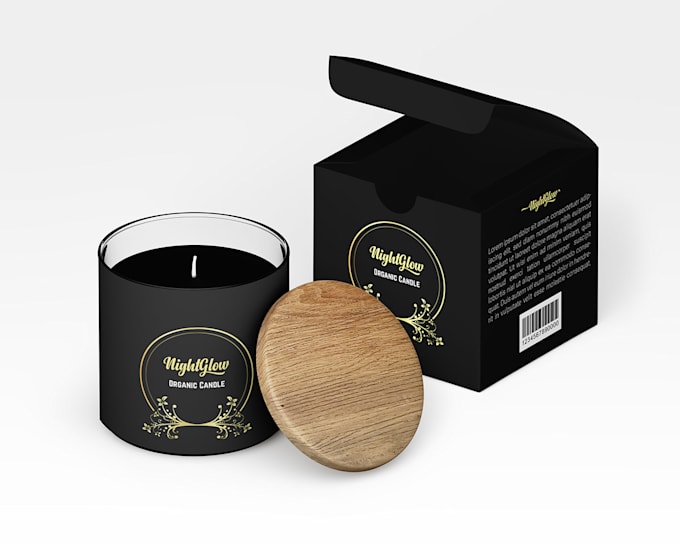 do luxury candle label design and box design