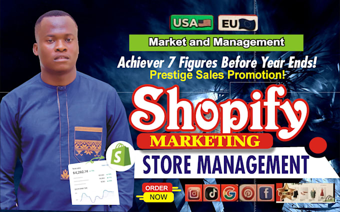 be your shopify store virtual assistant dropshipping manager promotion sales