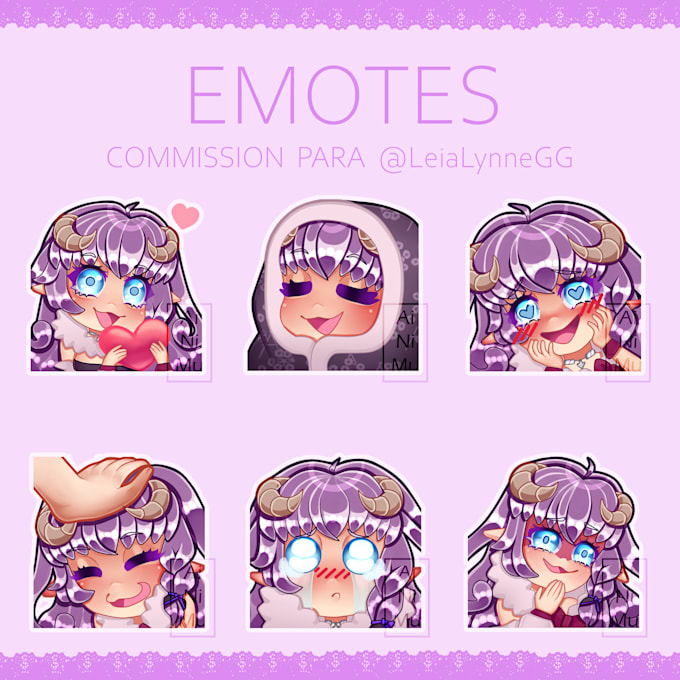 draw custom twitch emotes and badges in chibi style