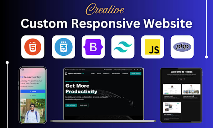 do website development as full stack web developer, PHP laravel tailwind react
