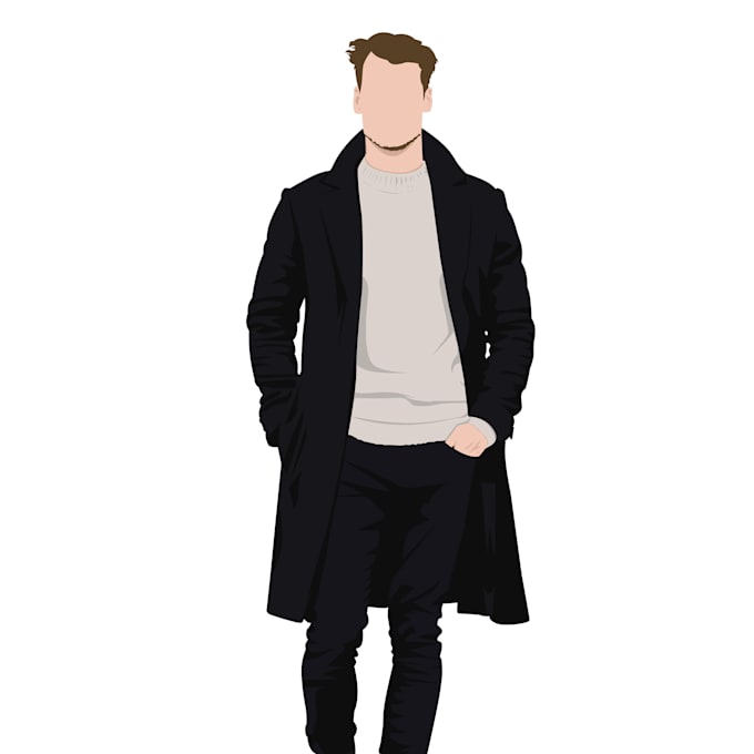 draw minimalist faceless vector portrait, personalized gift