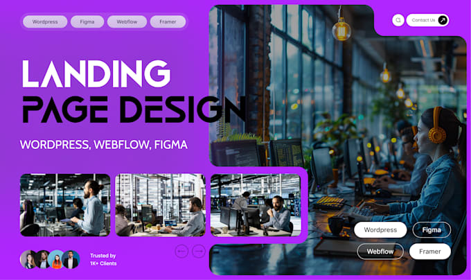 design high converting page in wordpress, webflow or figma