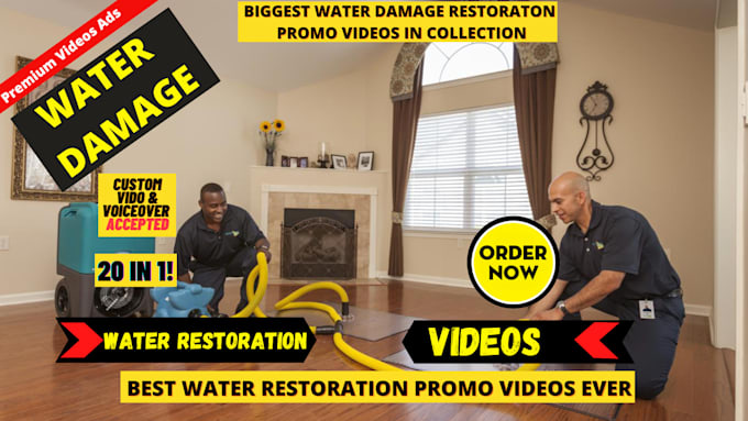 create unlimited custom water damage repair or water damage restoration video