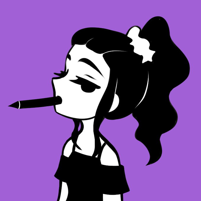 Draw black and white cartoon profile icons by Louisamayellis | Fiverr