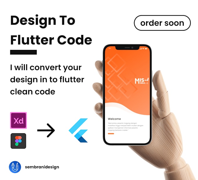 Convert your design in to flutter clean code by Sembranidesign | Fiverr