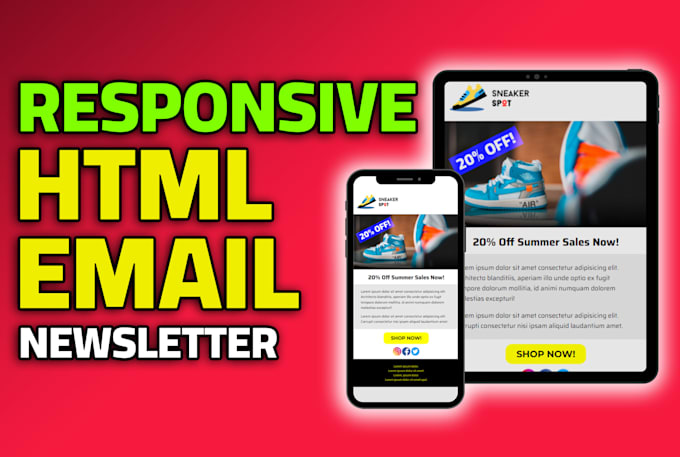 Create a responsive html email newsletter by Zgjimi17 | Fiverr
