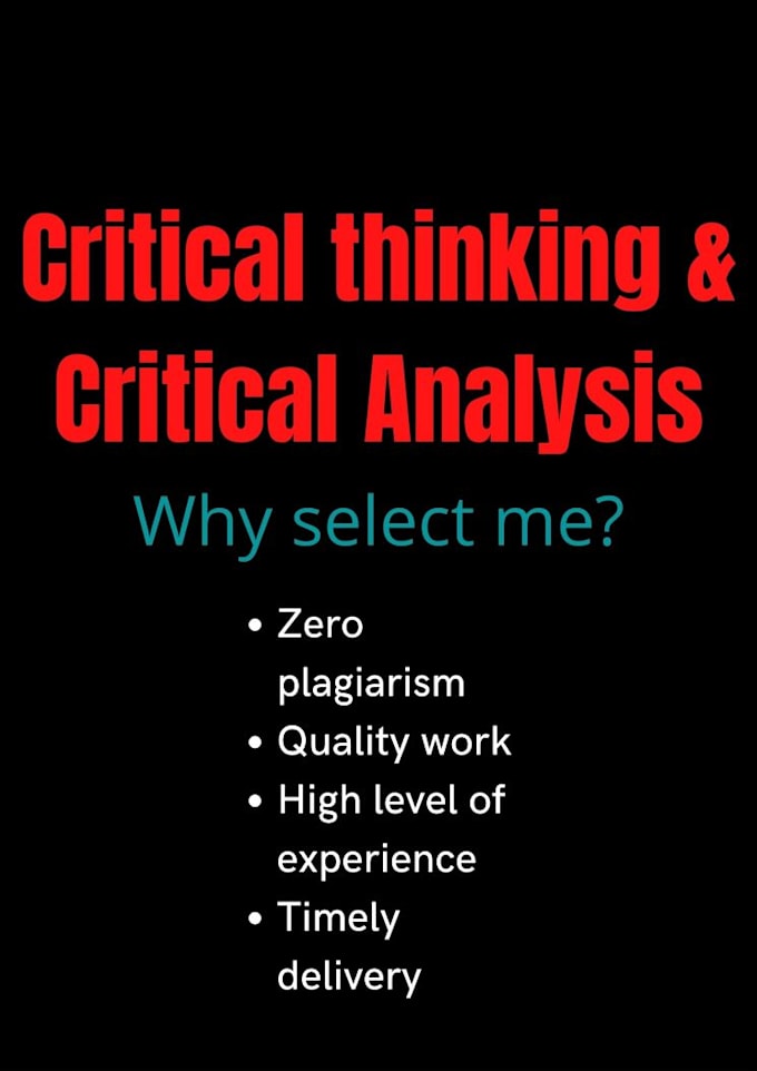 do critical thinking and critical analysis tasks