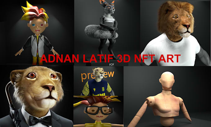 create 3d nft base character traits and animations