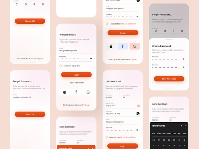 Create unique mobile app ui ux design by Uxaayat | Fiverr