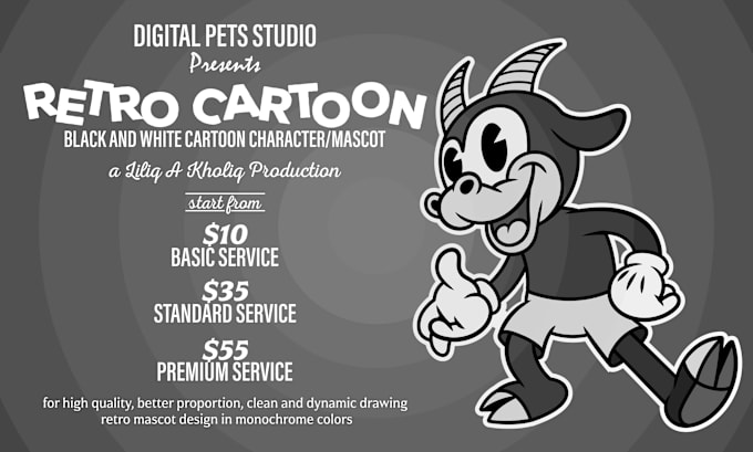 logo di mascotte in stile retrò con tubo di gomma e personaggio cartone