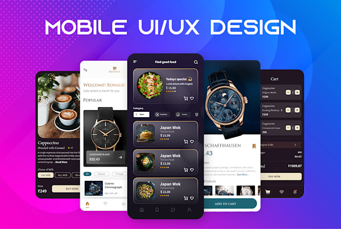 Design creative and modern mobile ui mockup by Incblend | Fiverr