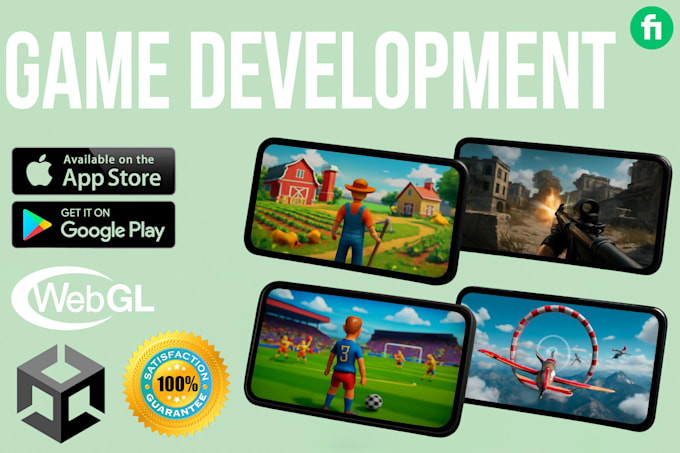 develop unity 3d, 2d games for android, IOS, web, PC