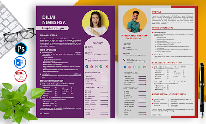 make professional resume design or modern CV writing