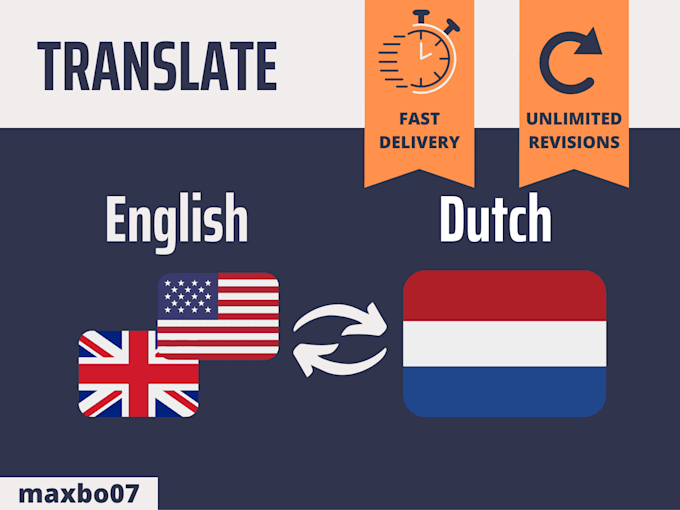 Translate english to dutch and dutch to english by Maxbo07 Fiverr