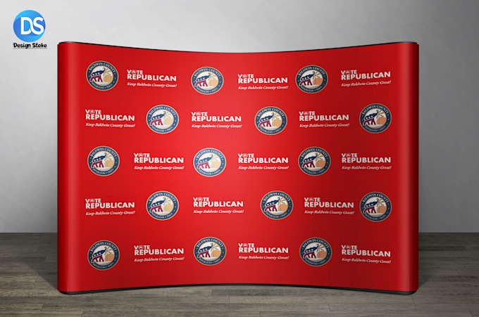 design a backdrop or step and repeat banner within 2 hours