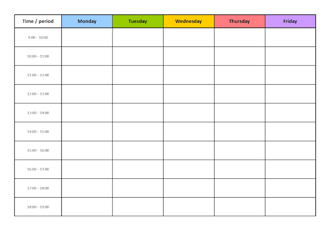 Cust Time Table Create a timetable for you by Lauragibbons886 | Fiverr