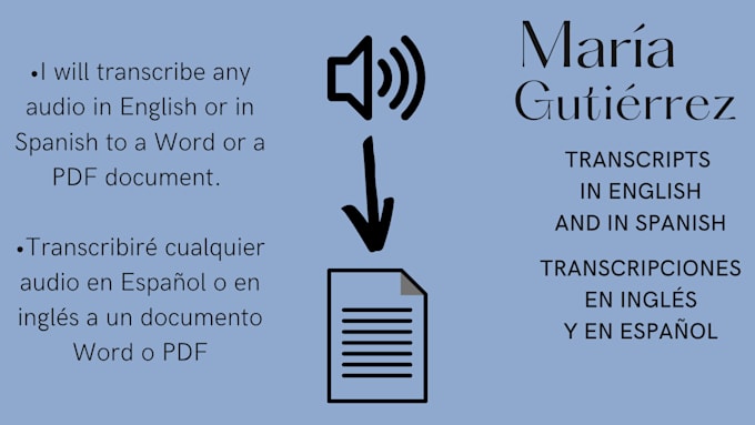 Transcripts Spanish Do audio transcripts haré transcripciones eng and spanish by ...