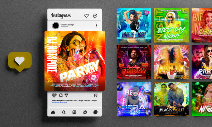 design club flyer, party flyer, event flyer, nightclub motion graphic instagram