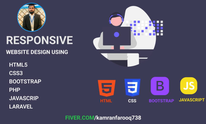 Build responsive static website using html css and bootstrap by ...